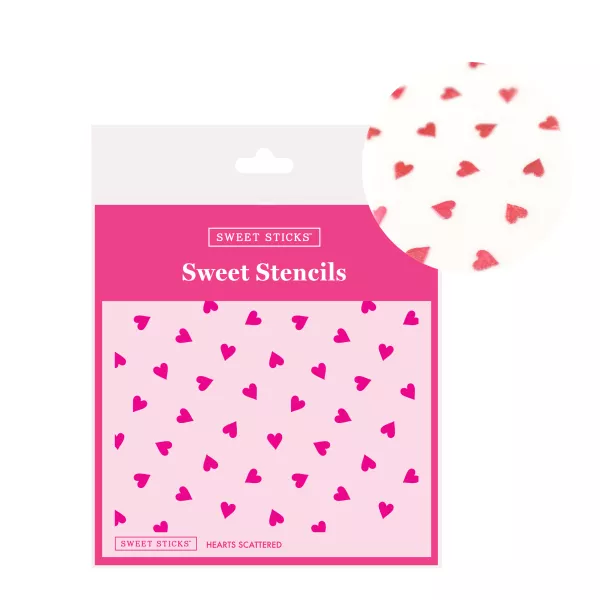 Sweet Sticks Hearts Scattered Stencil